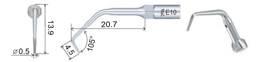 Размеры наконечника для скалера
